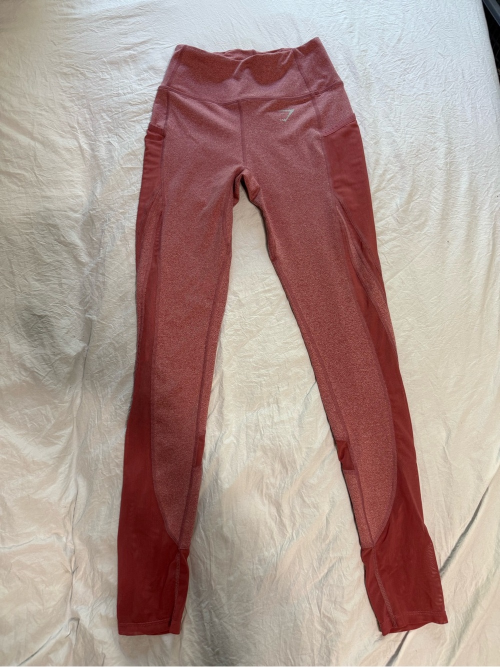Gymshark Dusty Rose Workout Leggings with Side Panels